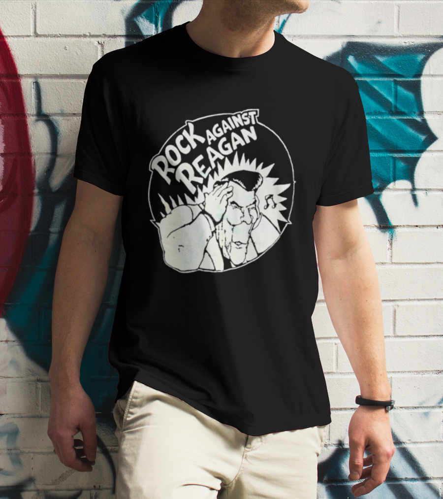 Rock Against Reagan Punk Protest 80s Political Movement T-Shirt