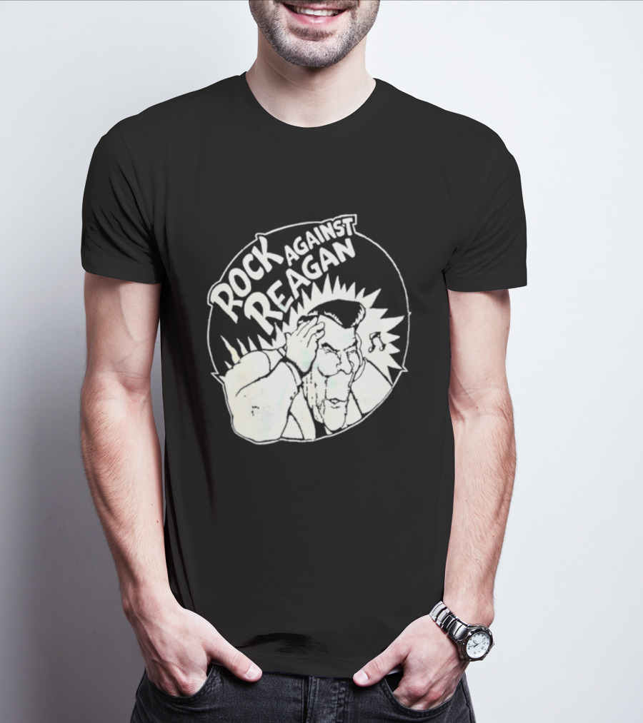 Rock Against Reagan Punk Protest 80s Political Movement T-Shirt