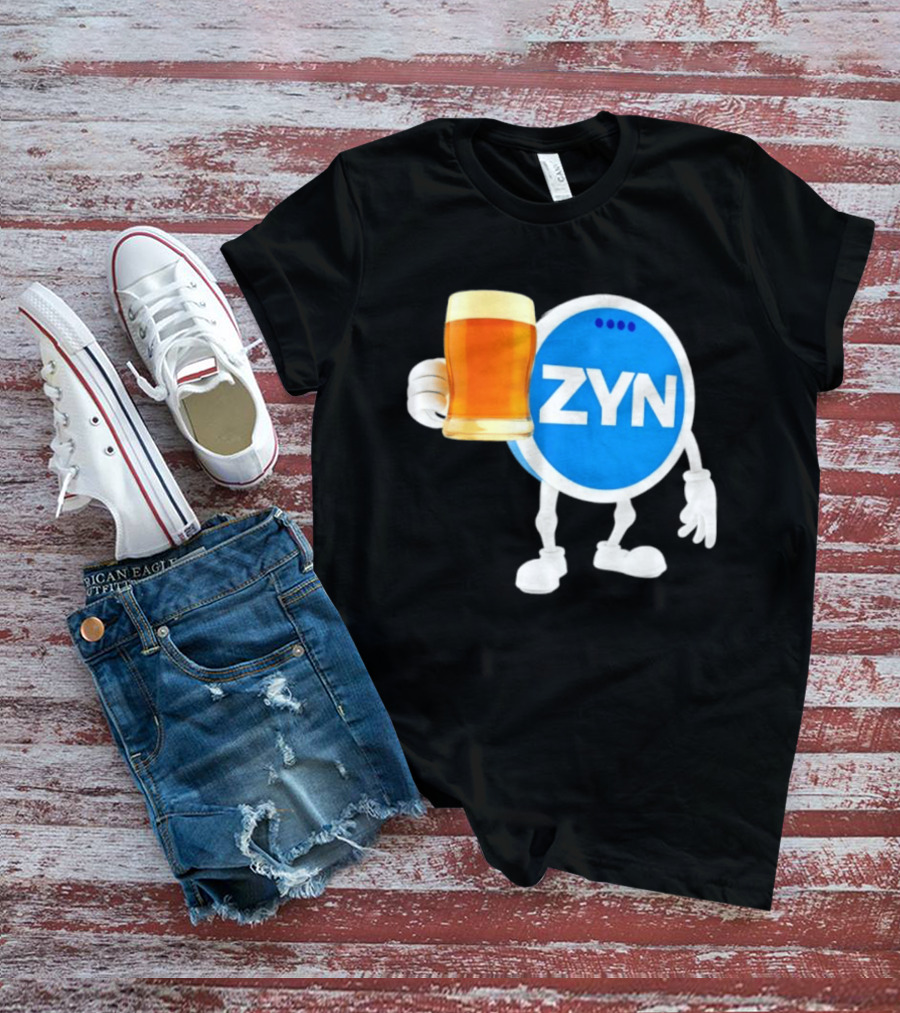 ZYN Snus Beer Character Holding T-Shirt