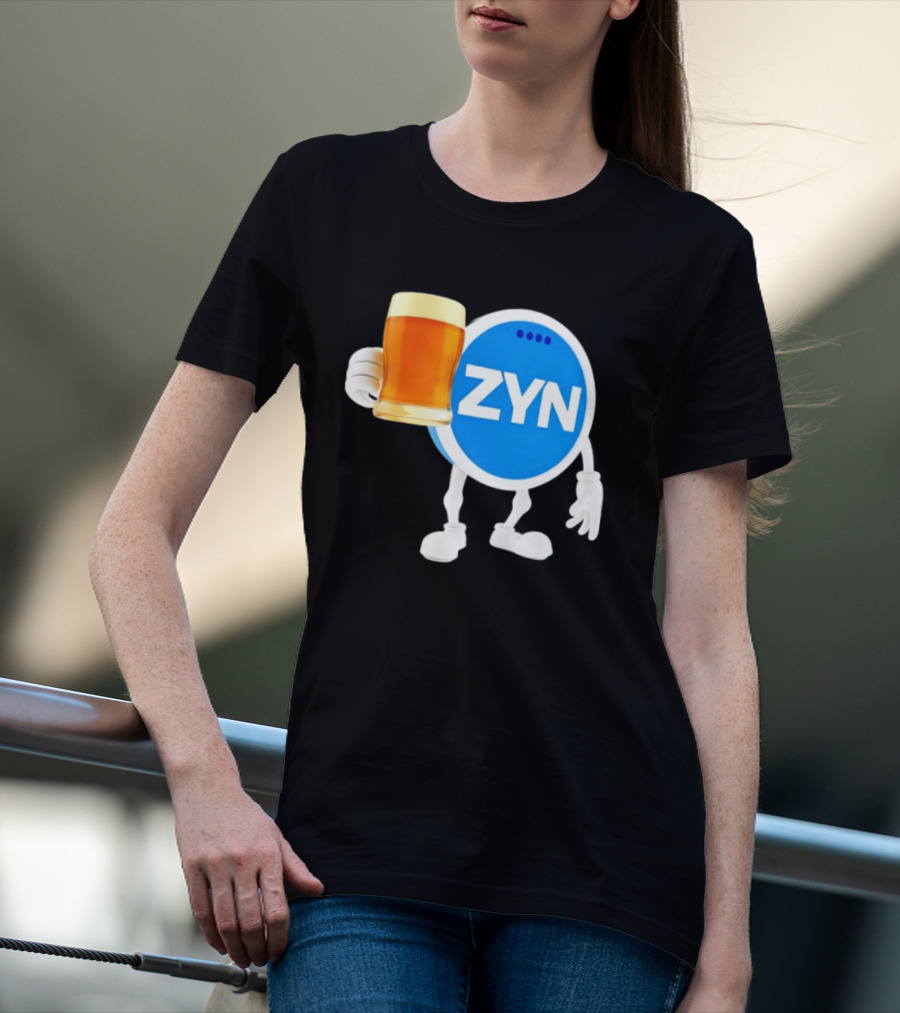 ZYN Snus Beer Character Holding T-Shirt