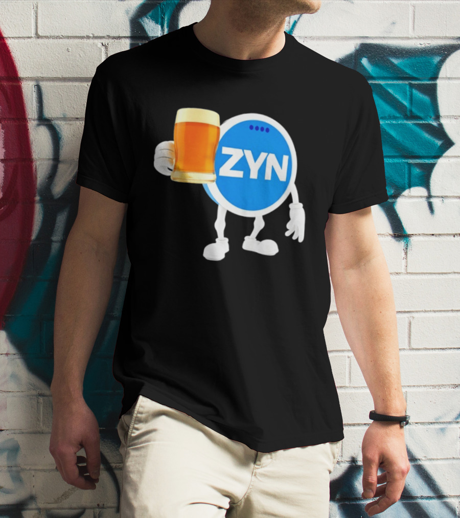 ZYN Snus Beer Character Holding T-Shirt