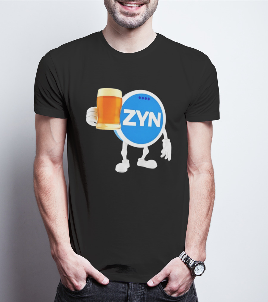 ZYN Snus Beer Character Holding T-Shirt