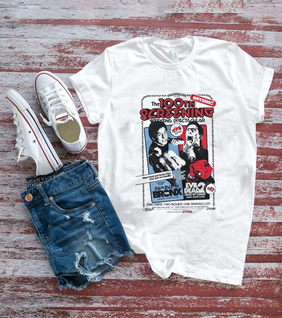 Propeller Arcade 100th Screening Weekend Spectacular Rumble In The Bronx August 22 2026 Evil Dead 2 T-Shirt