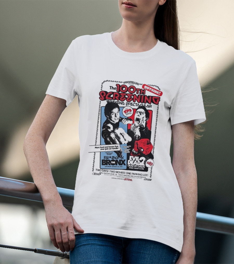 Propeller Arcade 100th Screening Weekend Spectacular Rumble In The Bronx August 22 2026 Evil Dead 2 T-Shirt