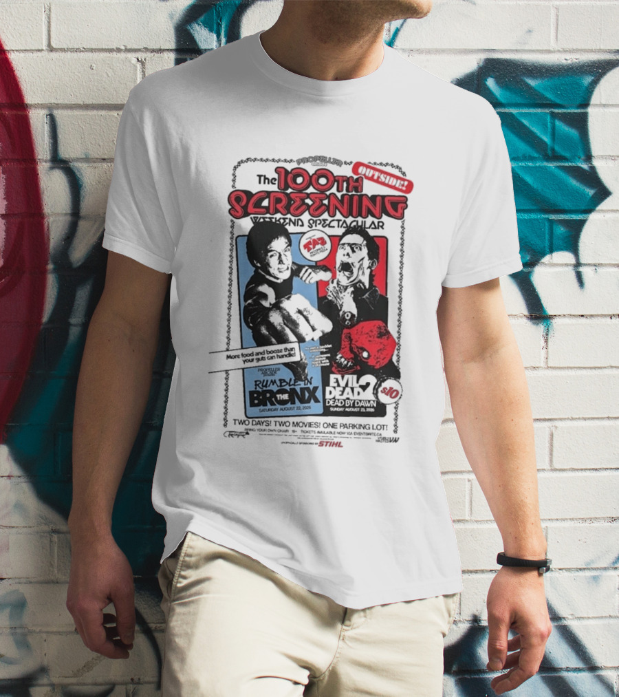 Propeller Arcade 100th Screening Weekend Spectacular Rumble In The Bronx August 22 2026 Evil Dead 2 T-Shirt