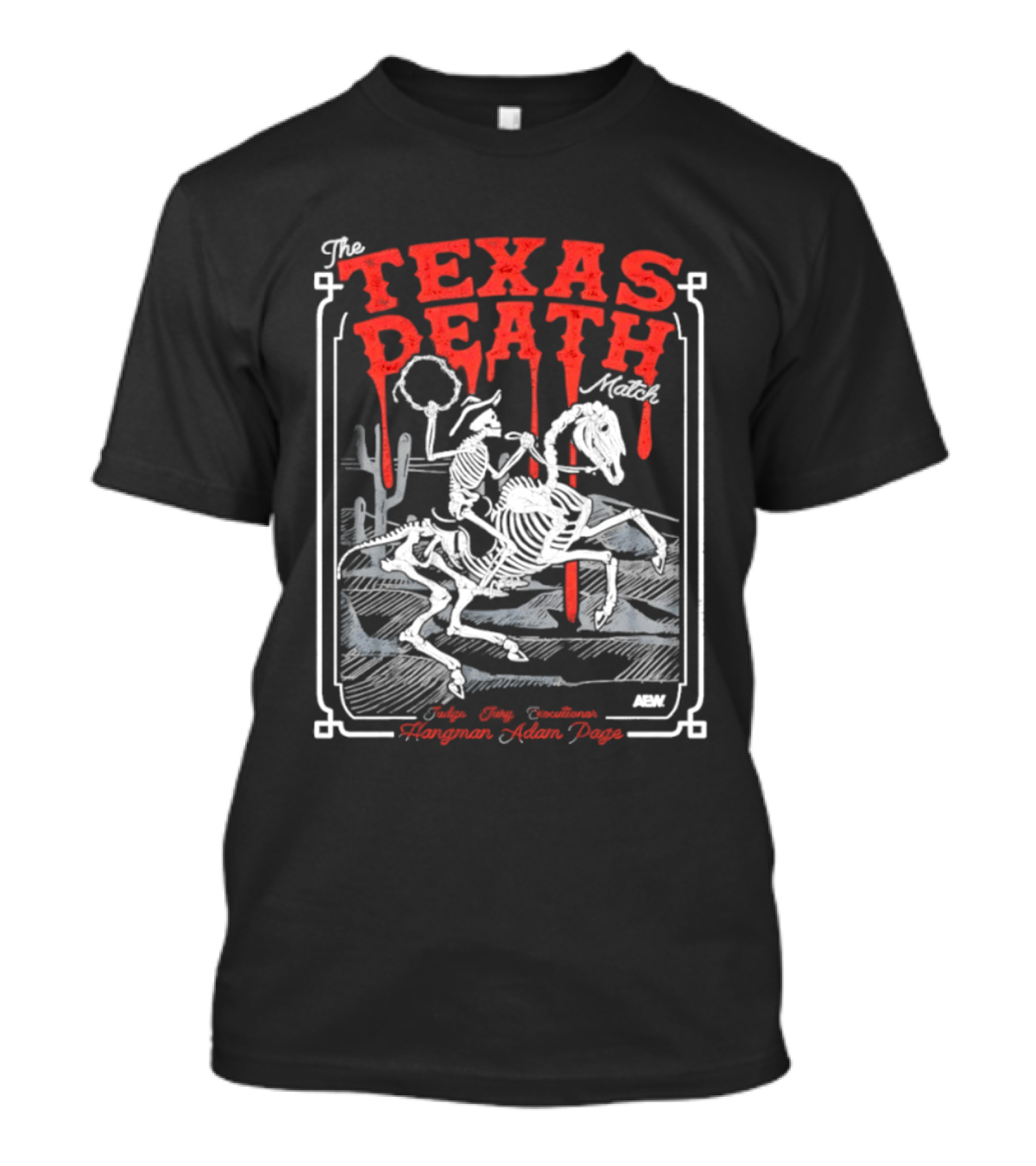 The Texas Death Match Skeleton Riding Wild Desert Scene T-Shirt