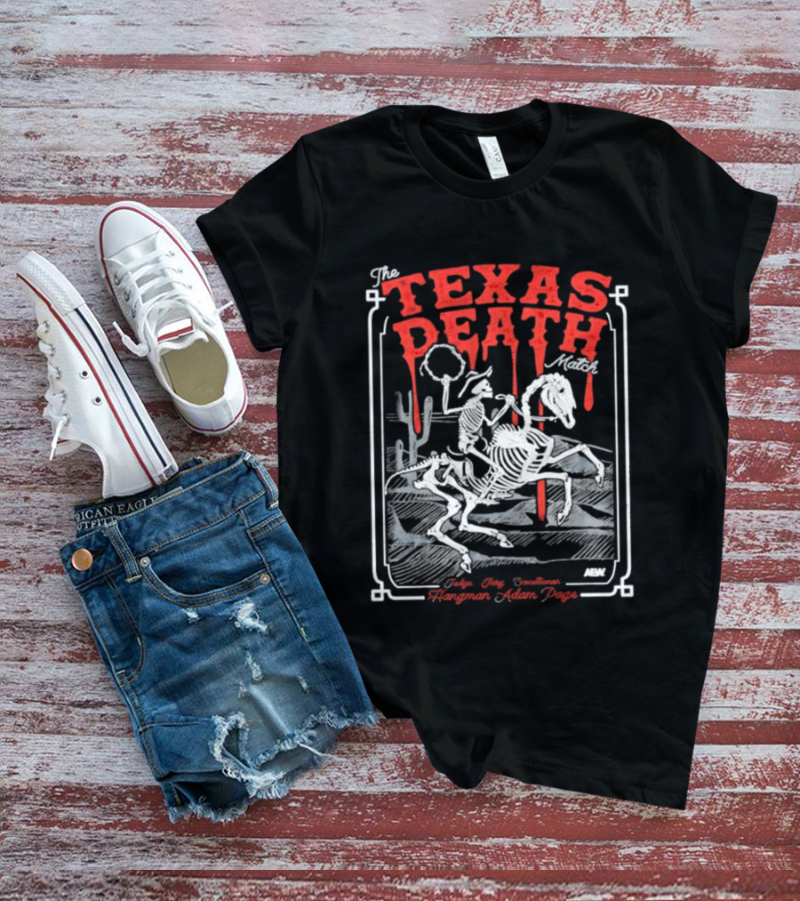 The Texas Death Match Skeleton Riding Wild Desert Scene T-Shirt
