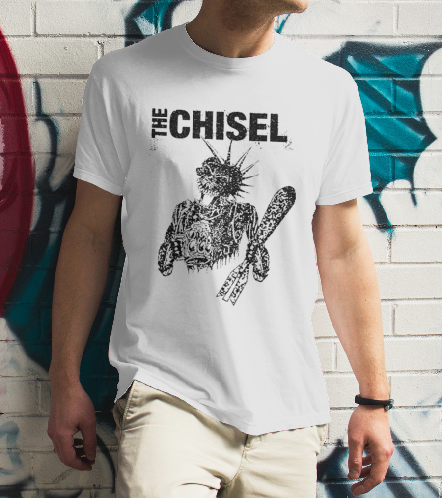 The Chisel Skeleton Statue Liberty Punk T-Shirt
