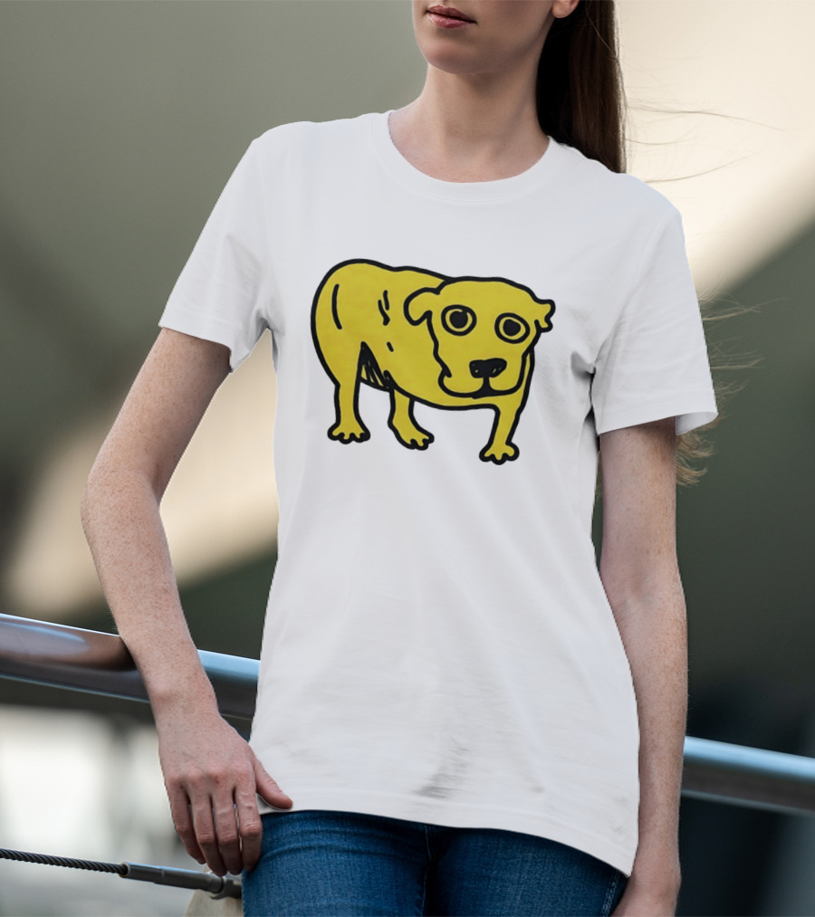 Tripod Aic Dog Drawing Yellow T-Shirt