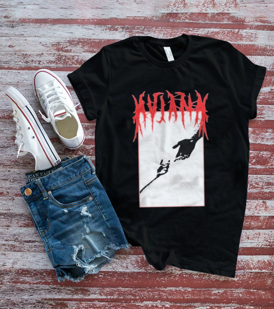 Aviana Death Corporation Hands Graphic Black And Red T-Shirt
