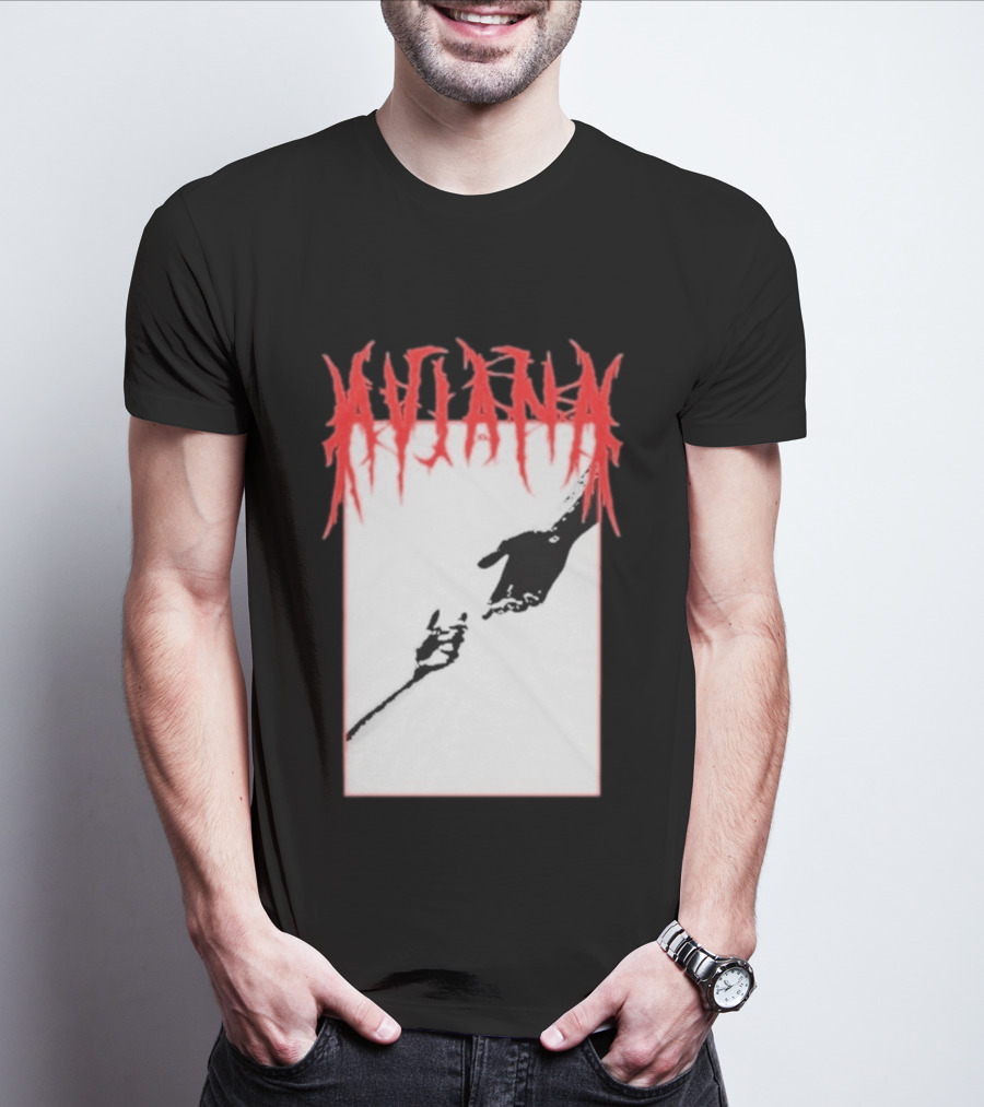 Aviana Death Corporation Hands Graphic Black And Red T-Shirt