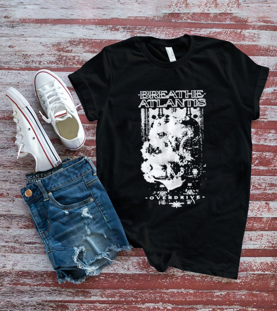 Breathe Atlantis Overdrive White Text And Skull T-Shirt