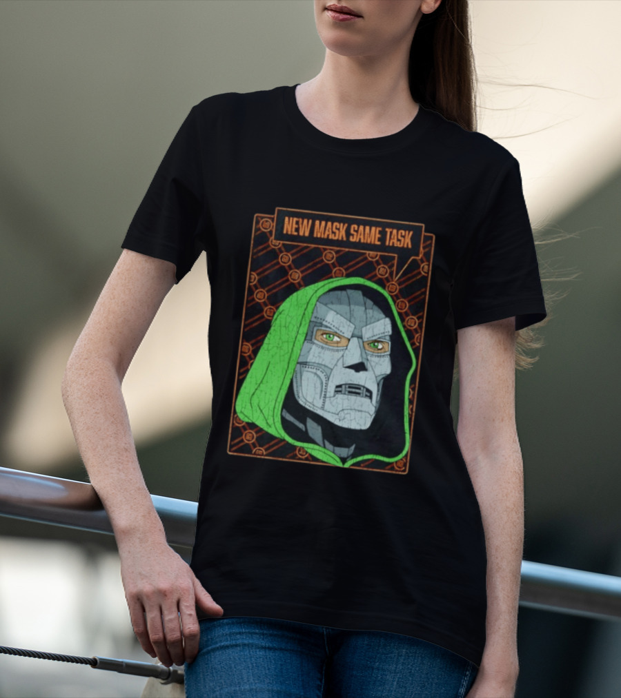 New Mask Same Task Doctor Doom Marvel Villain Green Hood Comic Book Hero T-Shirt
