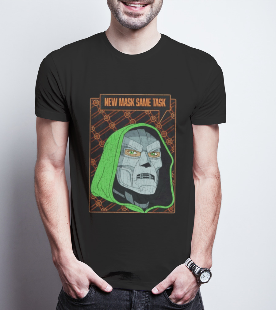 New Mask Same Task Doctor Doom Marvel Villain Green Hood Comic Book Hero T-Shirt
