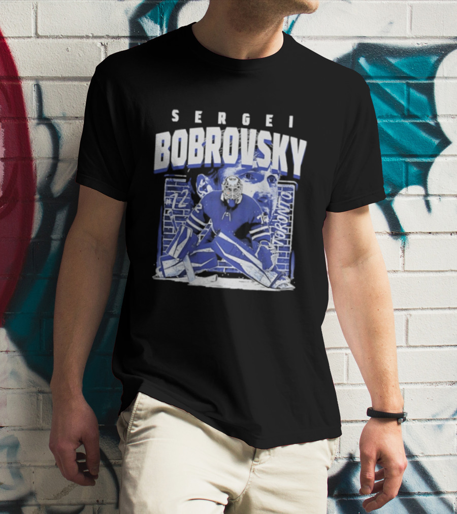 Sergei Bobrovsky #72 Brick Wall Toronto Maple Leafs Hockey Goalie T-Shirt