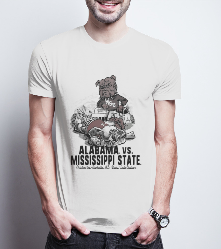 Alabama Vs Mississippi State October 3rd Starkville MS Davis Wade Stadium MSU T-Shirt