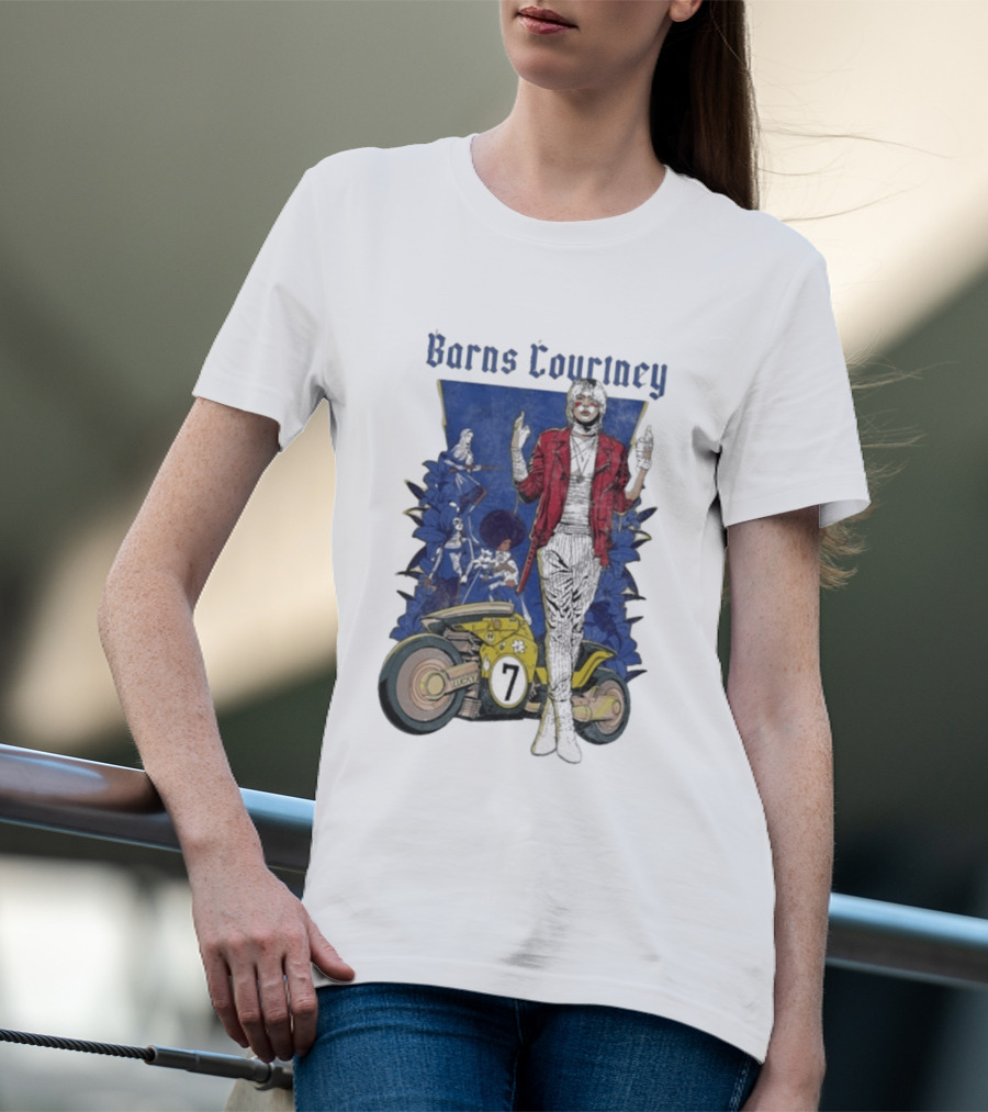 Barns Courtney Lucky 7 Anime Motorcycle And Music T-Shirt