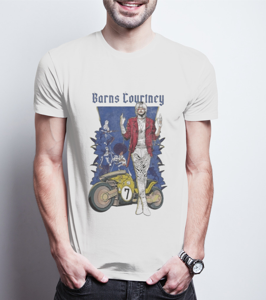Barns Courtney Lucky 7 Anime Motorcycle And Music T-Shirt
