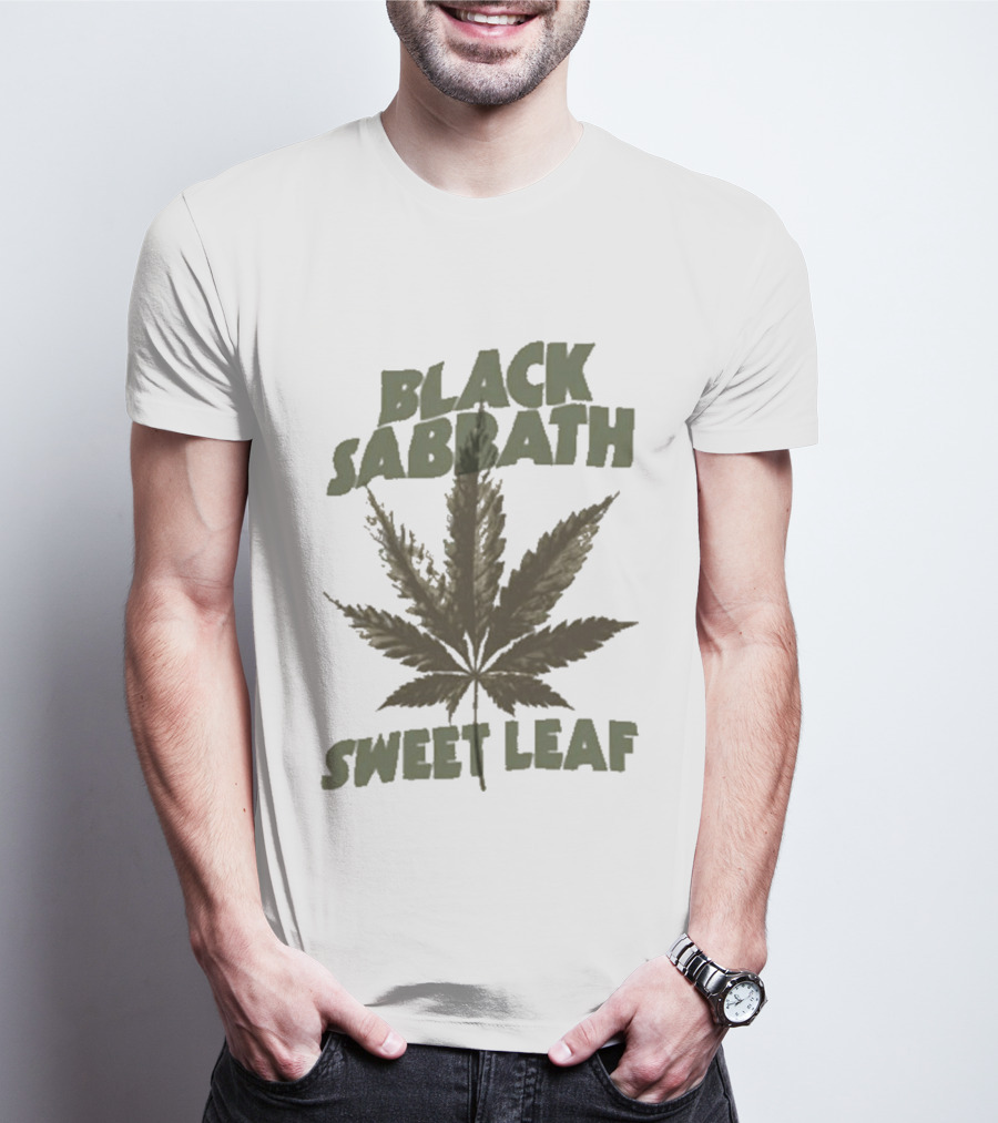 Black Sabbath Sweet Leaf Cannabis Leaf T-Shirt