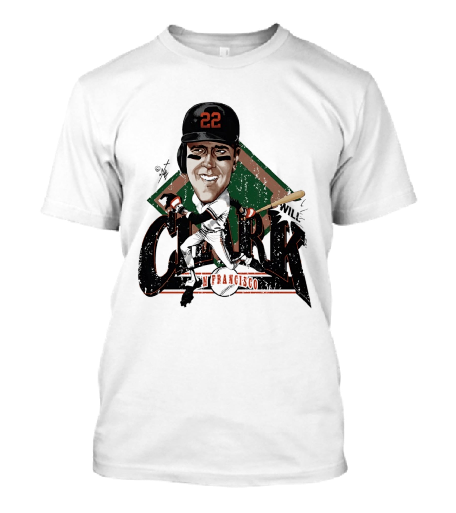 Will Clark San Francisco Giants 22 Bruce Stark Caricature T-Shirt