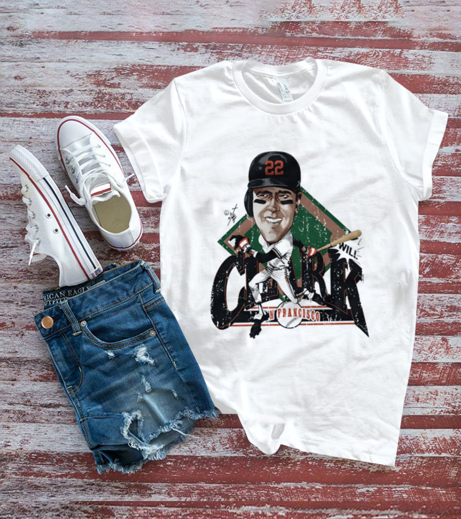 Will Clark San Francisco Giants 22 Bruce Stark Caricature T-Shirt
