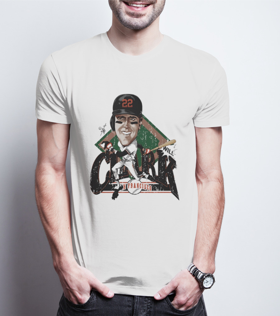 Will Clark San Francisco Giants 22 Bruce Stark Caricature T-Shirt