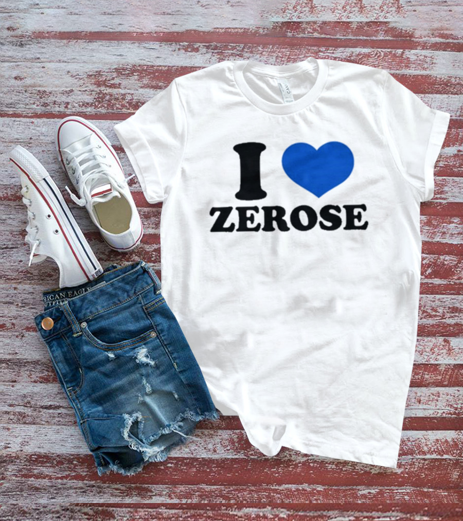 I Love Zerose Heart Blue T-Shirt