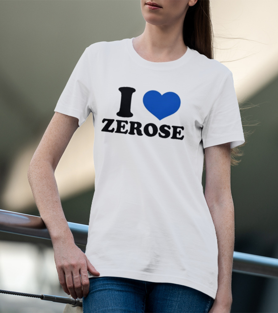 I Love Zerose Heart Blue T-Shirt