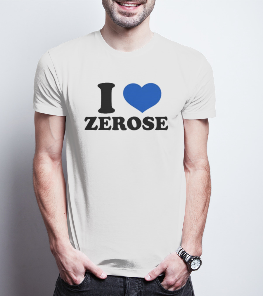 I Love Zerose Heart Blue T-Shirt