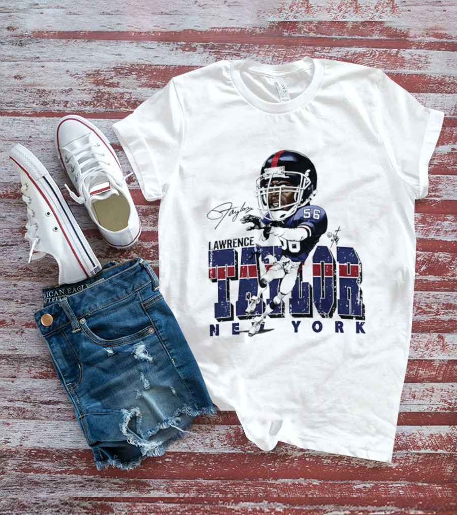 Lawrence Taylor New York Giants Bruce Stark Caricature 56 T-Shirt