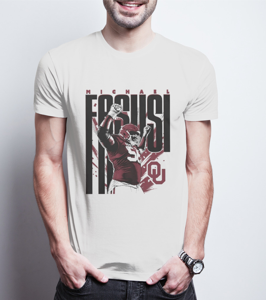 Michael Fasusi Oklahoma Sooners Football NCAA Player OU T-Shirt