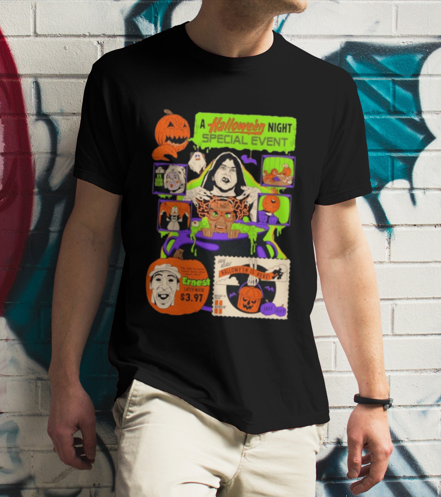 Halloween Special Event Ernest Latex Mask $3.97 Includes Free Gift Spooky Night T-Shirt