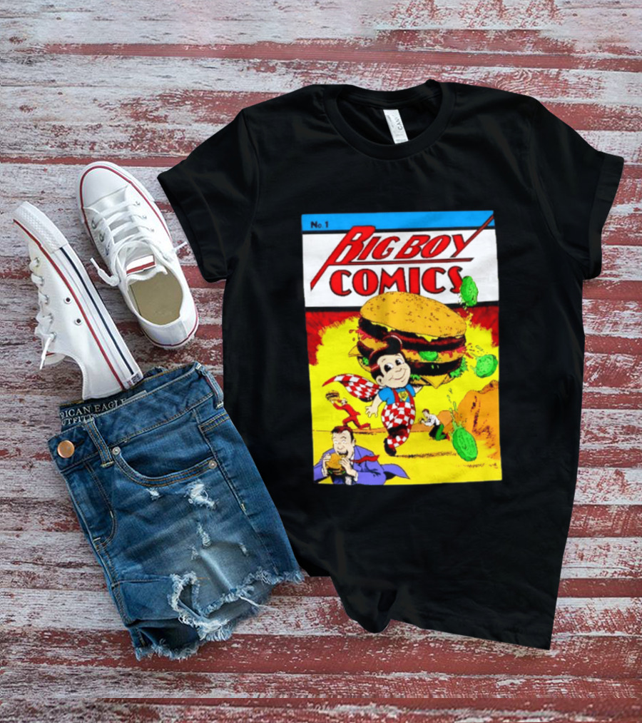 Big Boy Comics No 1 Hamburger Adventure Retro Comic Cover T-Shirt