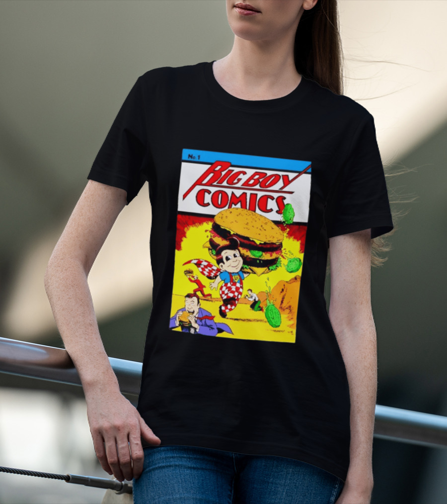 Big Boy Comics No 1 Hamburger Adventure Retro Comic Cover T-Shirt