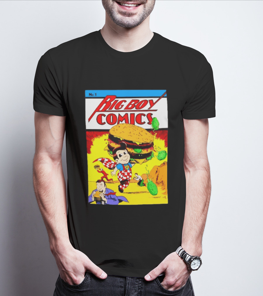 Big Boy Comics No 1 Hamburger Adventure Retro Comic Cover T-Shirt