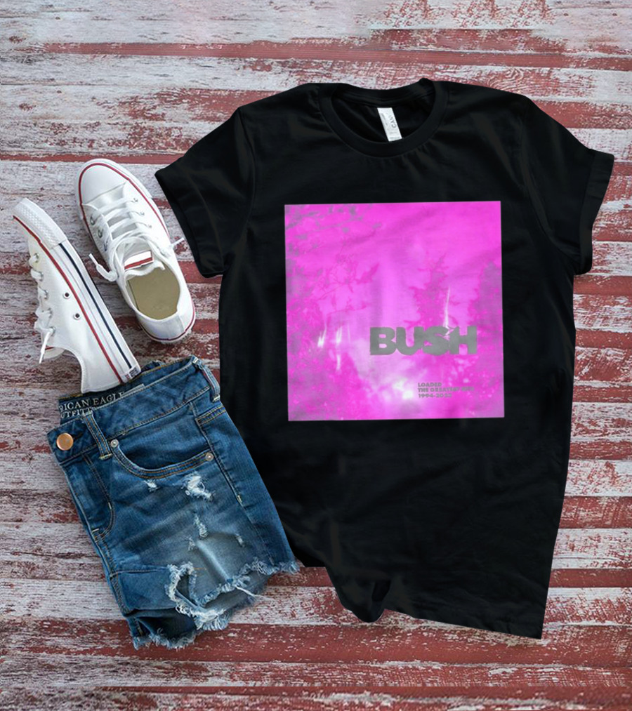 Bush Loaded The Greatest Hits 1994 2023 Pink Album Cover T-Shirt