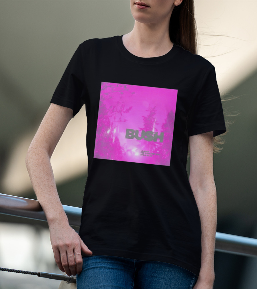 Bush Loaded The Greatest Hits 1994 2023 Pink Album Cover T-Shirt