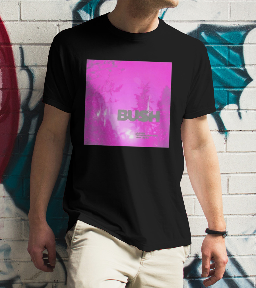 Bush Loaded The Greatest Hits 1994 2023 Pink Album Cover T-Shirt