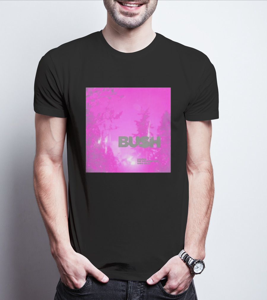 Bush Loaded The Greatest Hits 1994 2023 Pink Album Cover T-Shirt