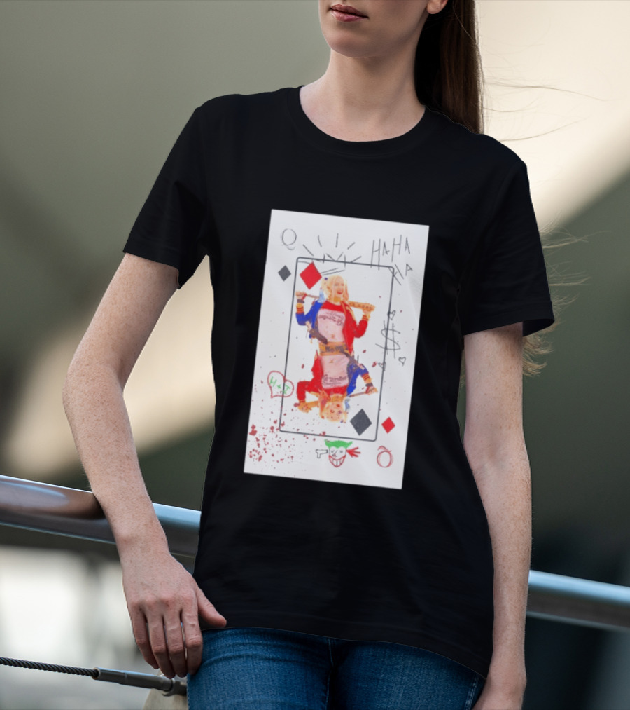 Harley Quinn Playing Card Queen HAHA DC Comics Joker T-Shirt