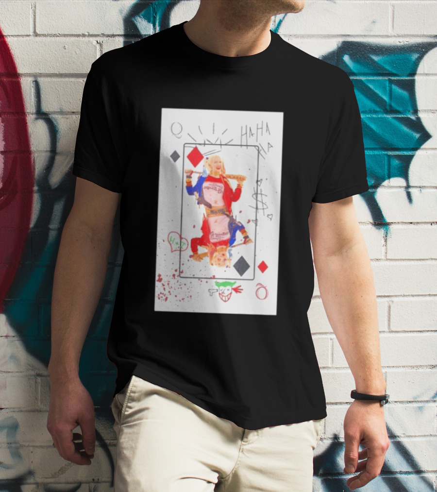Harley Quinn Playing Card Queen HAHA DC Comics Joker T-Shirt