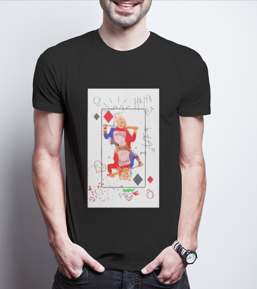 Harley Quinn Playing Card Queen HAHA DC Comics Joker T-Shirt