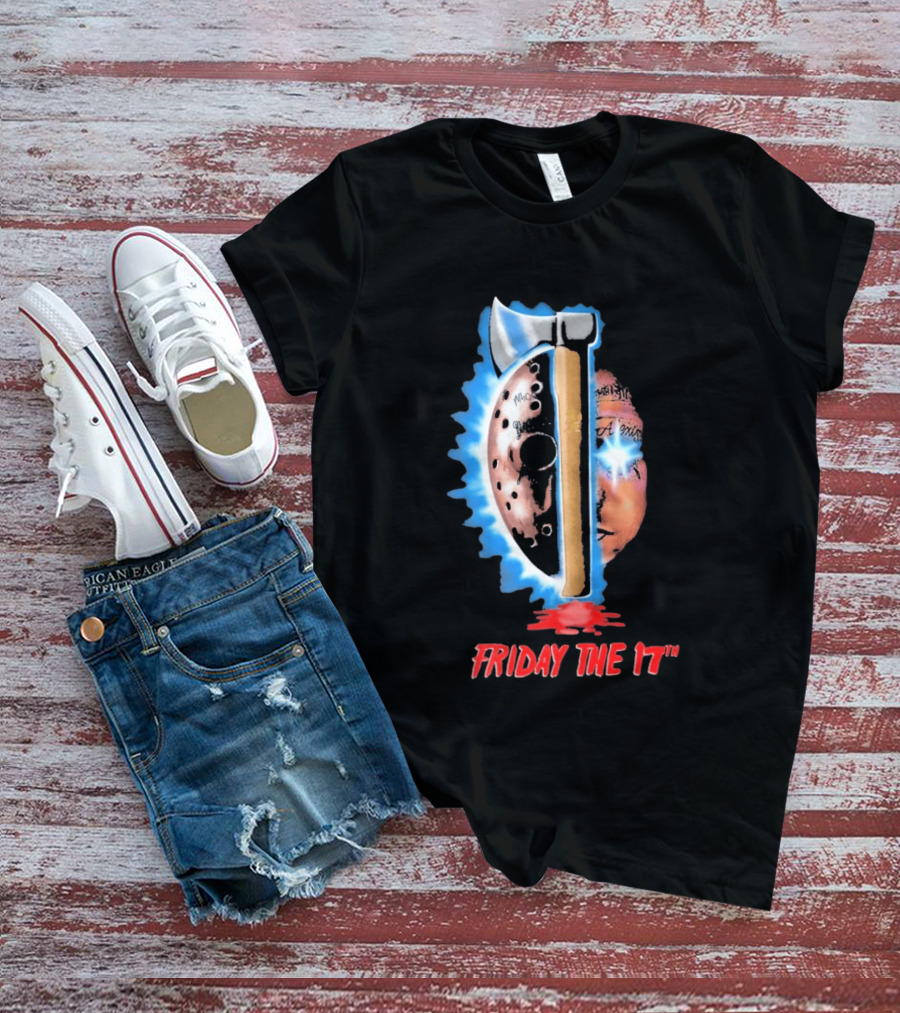 Ouija Macc Friday The 17th Part VII Axe Horror Mask T-Shirt