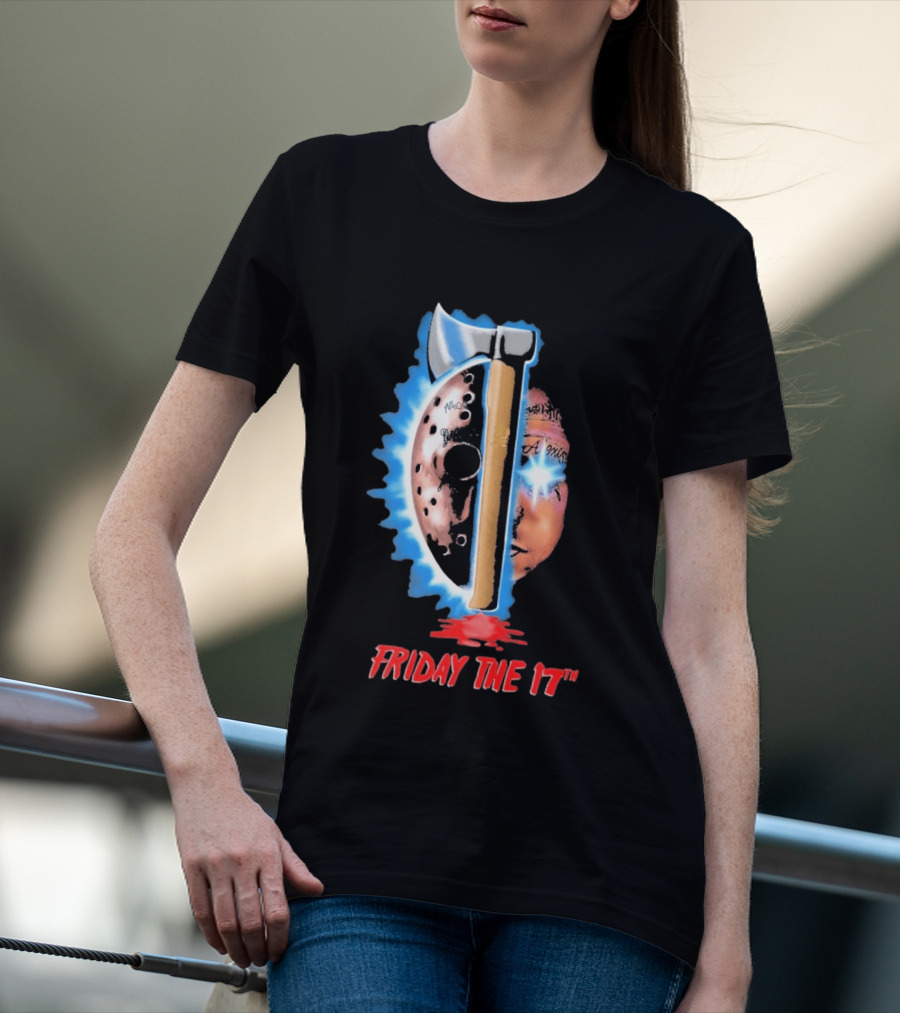 Ouija Macc Friday The 17th Part VII Axe Horror Mask T-Shirt