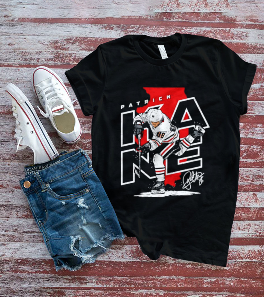 Patrick Kane 88 Chicago Blackhawks Illinois Hockey Player Signature T-Shirt