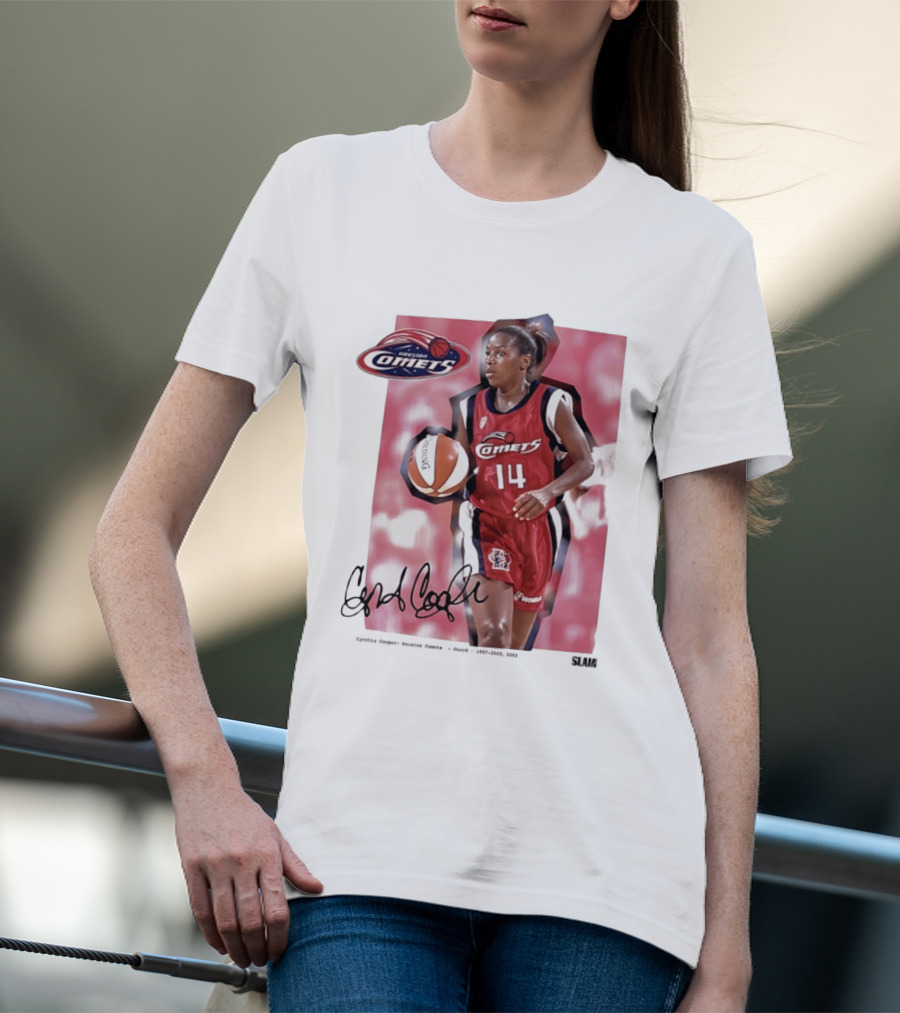 Cynthia Cooper Houston Comets 14 WNBA SLAM Legends T-Shirt