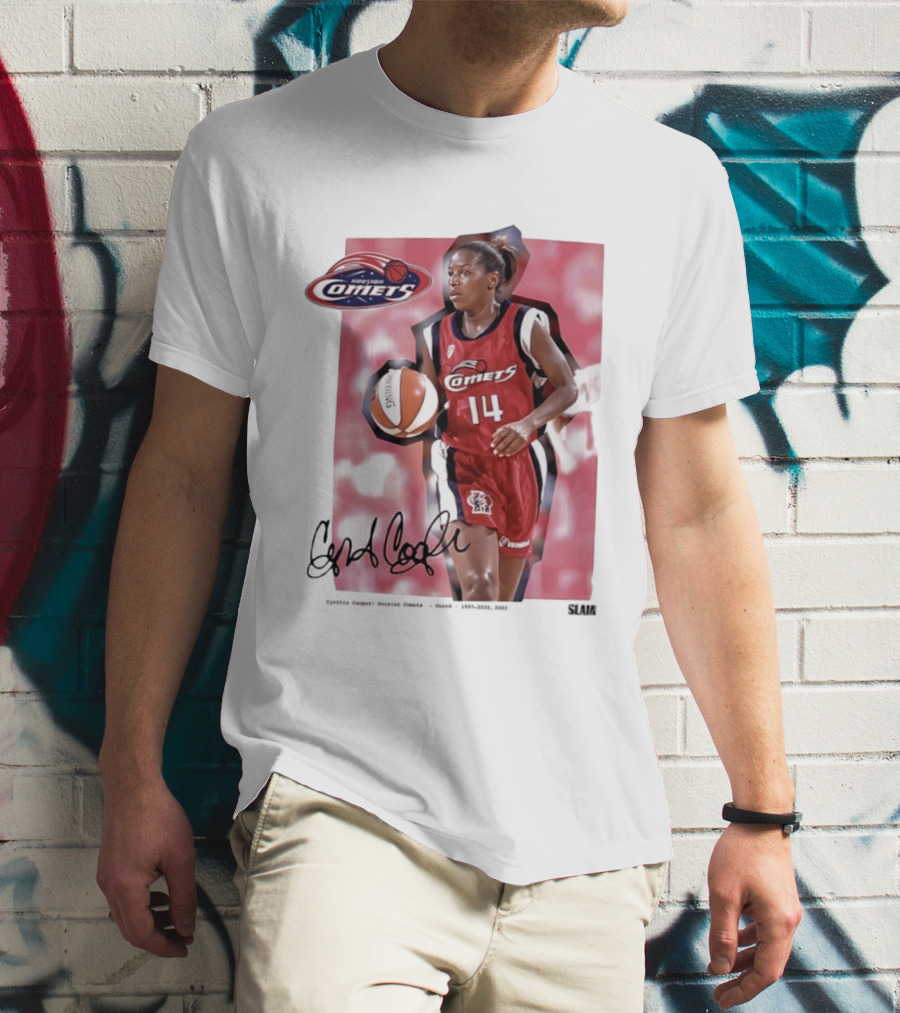 Cynthia Cooper Houston Comets 14 WNBA SLAM Legends T-Shirt