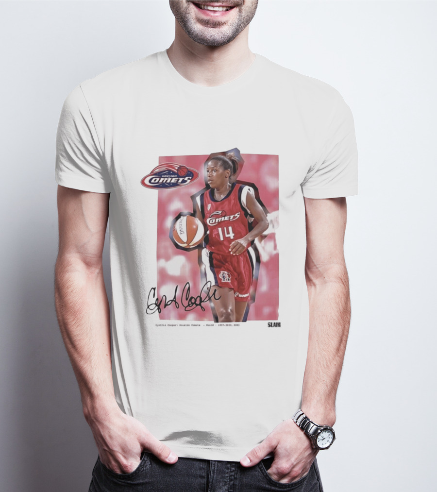 Cynthia Cooper Houston Comets 14 WNBA SLAM Legends T-Shirt