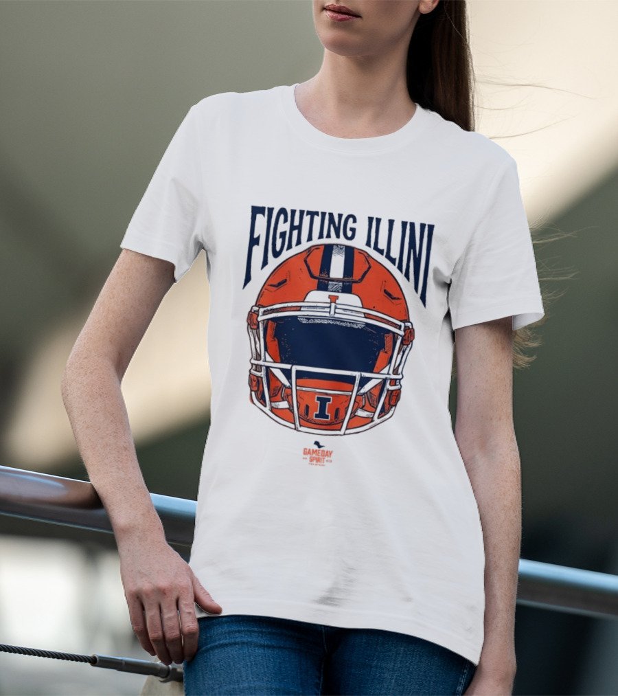 Fighting Illini 2026 Game Day Helmet Illinois Football T-Shirt