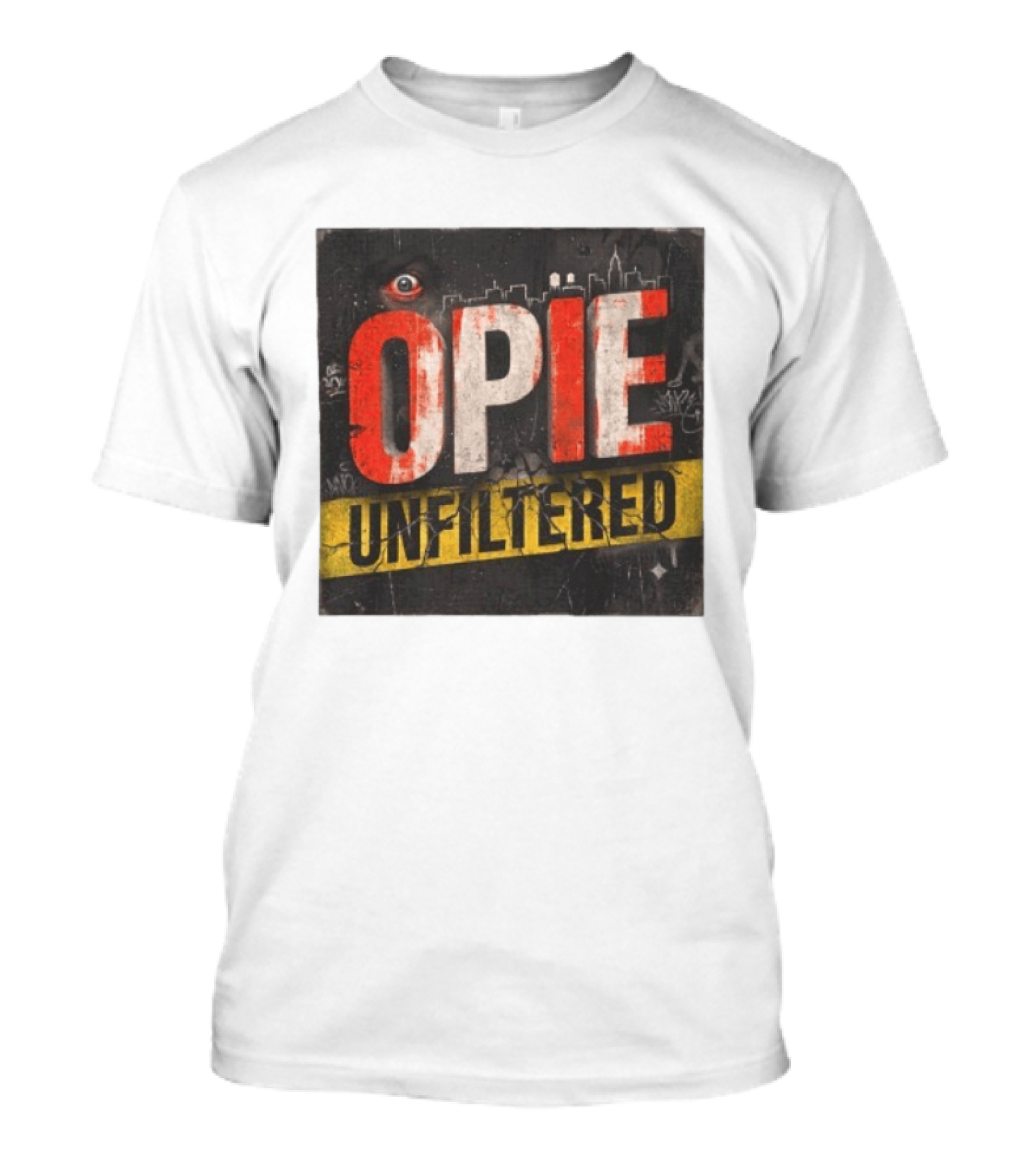 Opie Unfiltered Podcast Eye Graffiti Cityscape T-Shirt